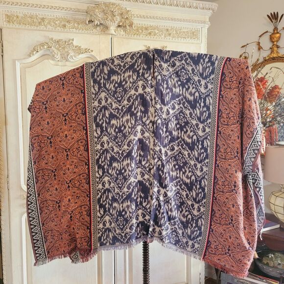 Evelyn K New York Boho Hippie Cardigan Shawl Ethnic Print OSFA - Picture 10 of 11